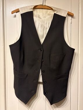 Dolce & Gabbana Dark Brown and White Pinstripe Vest